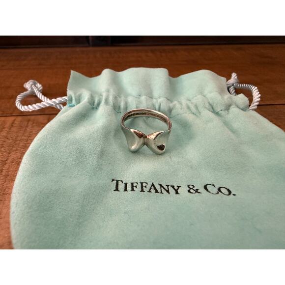 TIFFANY & CO ELSA PERETTI RARE Curvy Wave Abstract 925 STERLING Ring Sz 6 - Picture 2 of 7